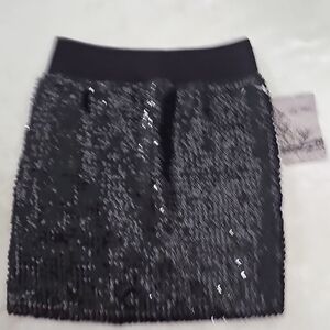 Lily White Glittering Black Mini Skirt